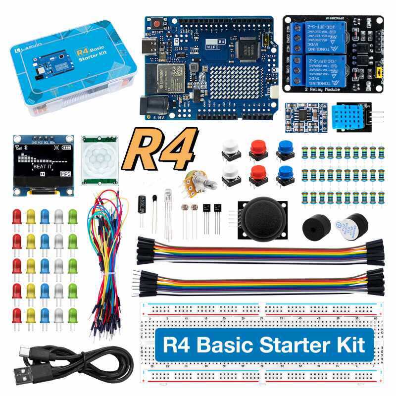 Microcontroller Kit - UNO R4 WiFi-kompatibles Entwicklungs-Starter-Kit mit Sensoren